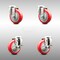 Service Caster 4 Inch 316SS Red Polyurethane Wheel Swivel Bolt Hole Caster Brakes SCC, 2PK SCC-SS316BH20S414-PPUB-RED-2-TLB-2 - alternate 1